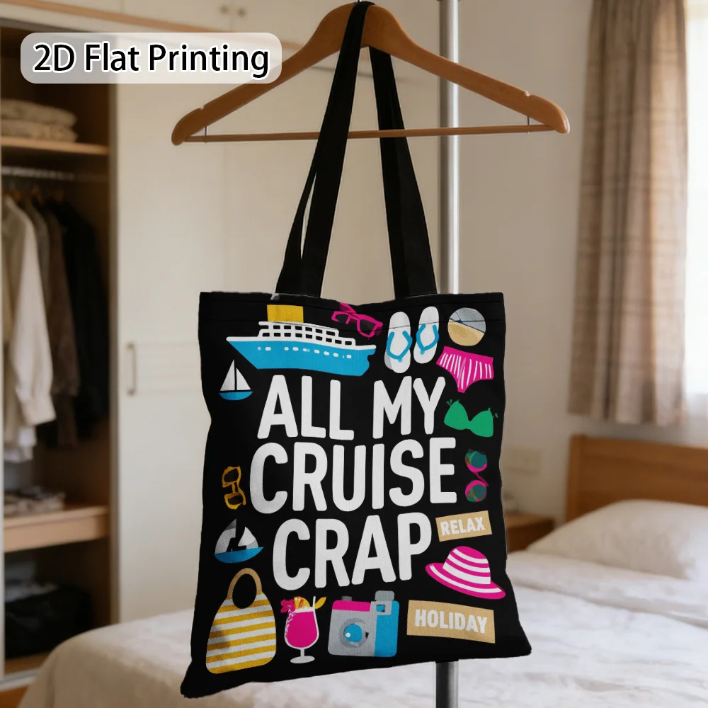 1pc Cruise-Themed Suitable for Office, Shopping, Family Gatherings & Holiday Events Bag Shopping Gift for Friends Handbag