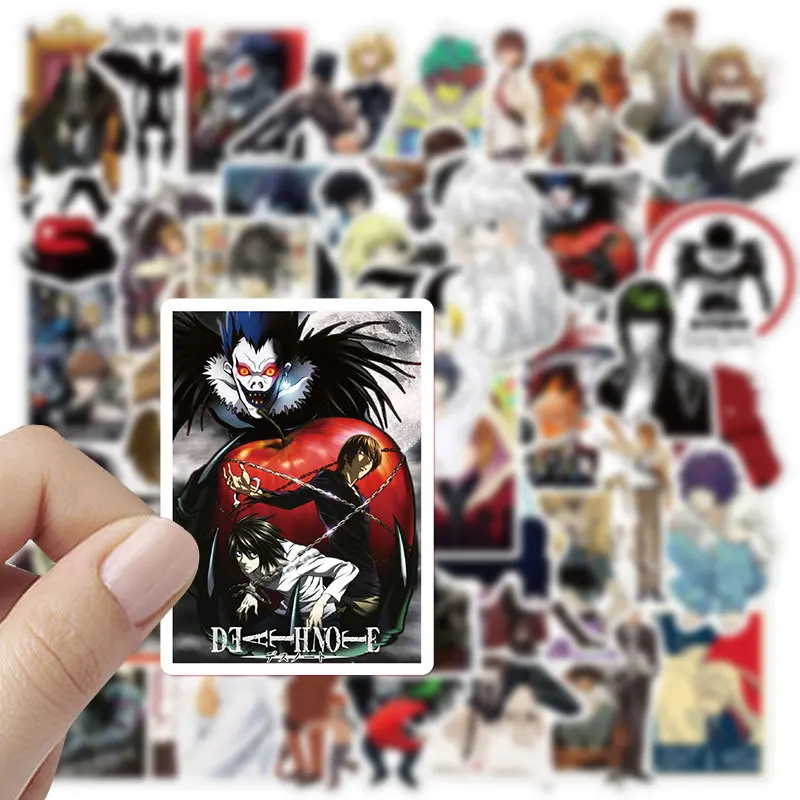 50Pcs Anime Death God Note Stickers, Japanese Horrow Theme Anime, Waterproof Halloween Anime Stickers for Guitar Laptop