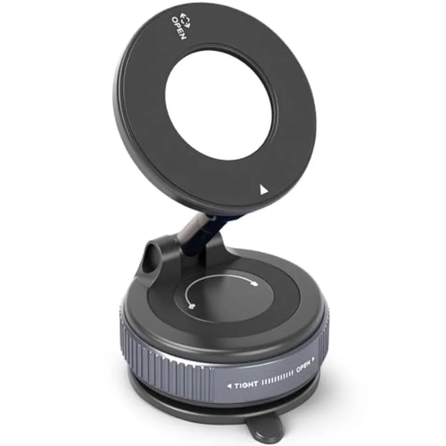 

Upgraded Vacuum Magnetic Car Phone Holder 360 Foldable Magnetic Cell Phone Holder with Ultra Suction Cup for MagSafe Compatible