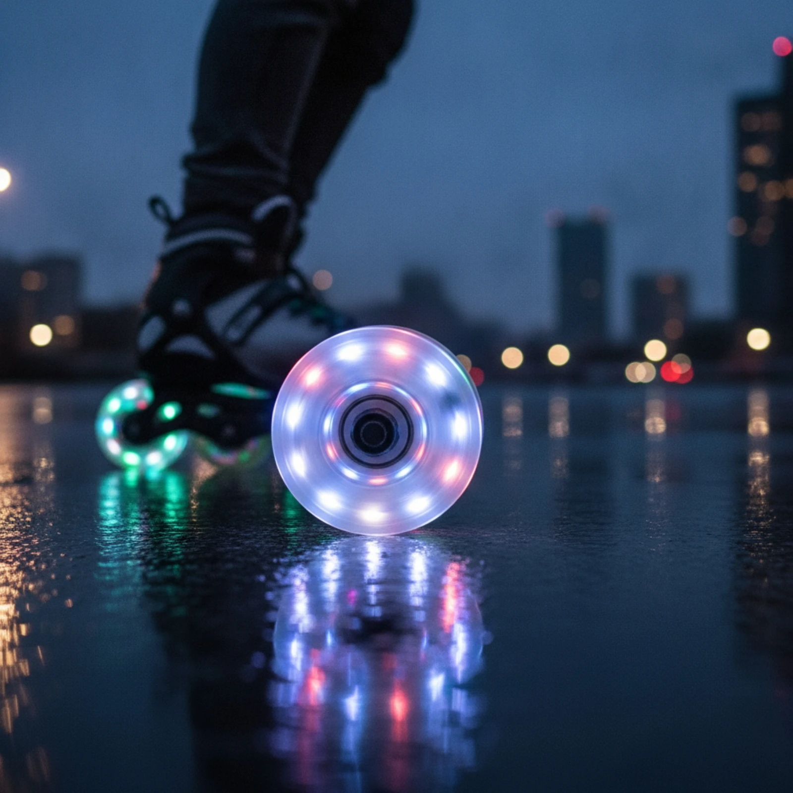 

Light-up Skate Wheel Self-Illuminating LED Skate Wheel Wheels with Bearings Smooth PU for Skaters, Night Skating