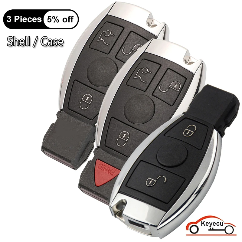 KEYECU 2 3 4 Buttons Case for Mercedes Benz GLK GL C CL E S SL Class Auto Smart Remote Control Key Shell Cover Fob BGA NEC Type