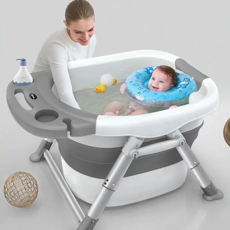 

Folding Baby Bathtub - Multifunctional for 0-15Y, Large Capacity Growth Stage MJ807