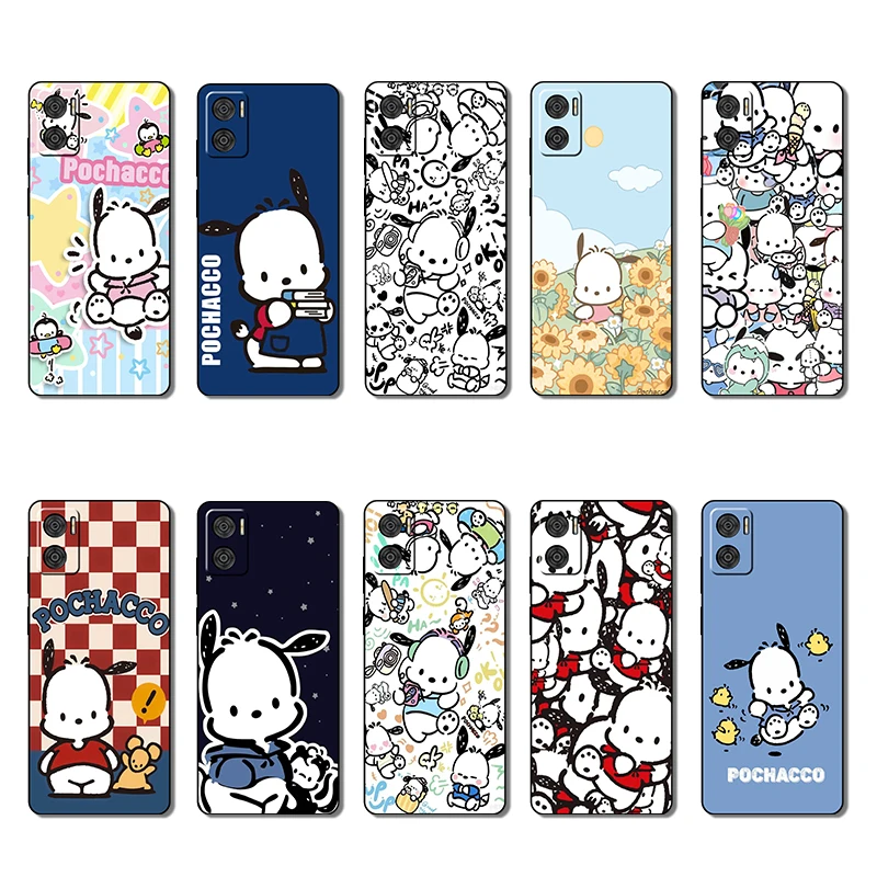 Moto E7 Plus E7i POWER E13 E20 E22 E40 G9 Play Pochacco  Creative Design Soft Black Phone Case