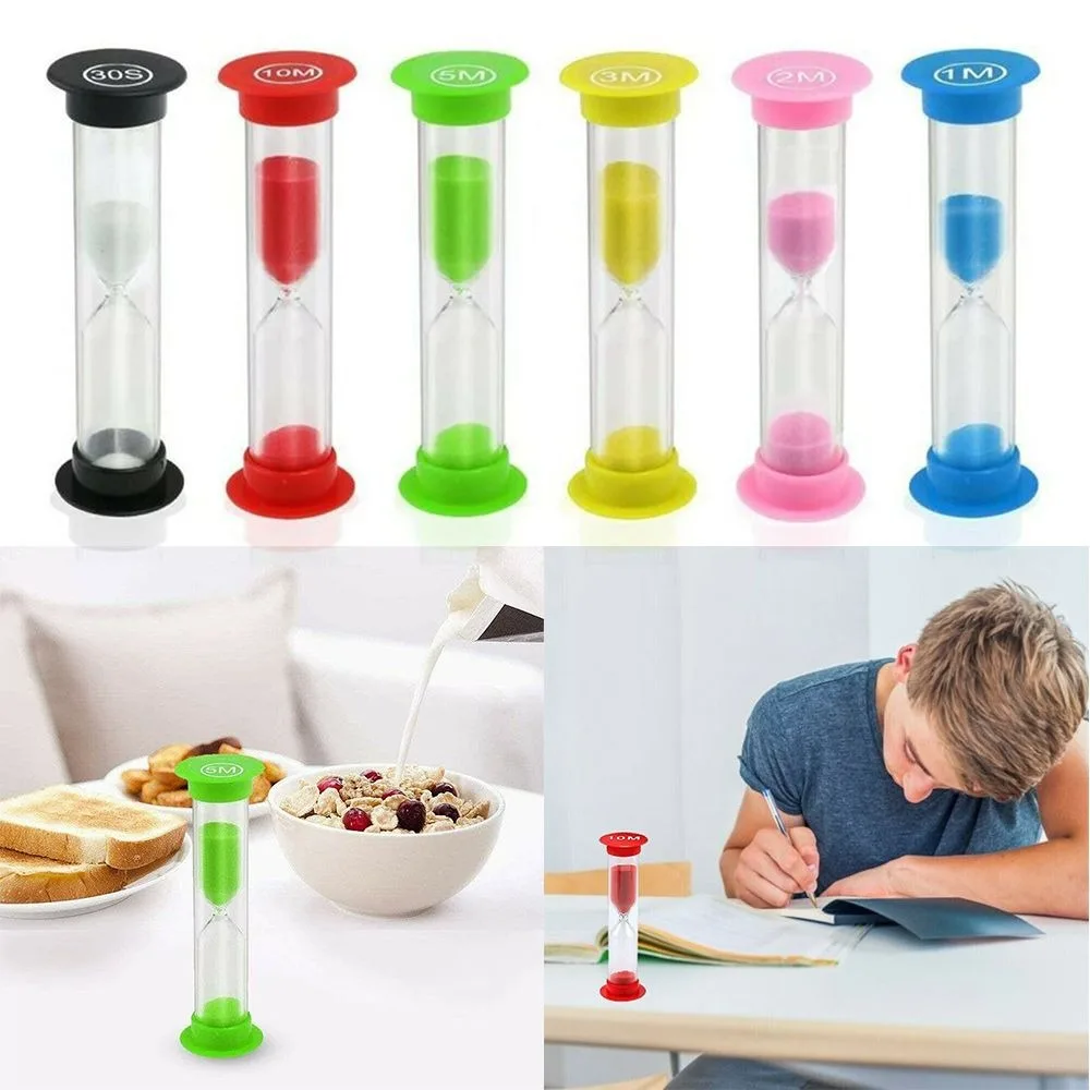 Multiple Durations Sand Timer 1/2/3/5/10 Minutes 30 Second Sand Clock Plastic Multicolor Plastic Hourglass Kitchen Cooking