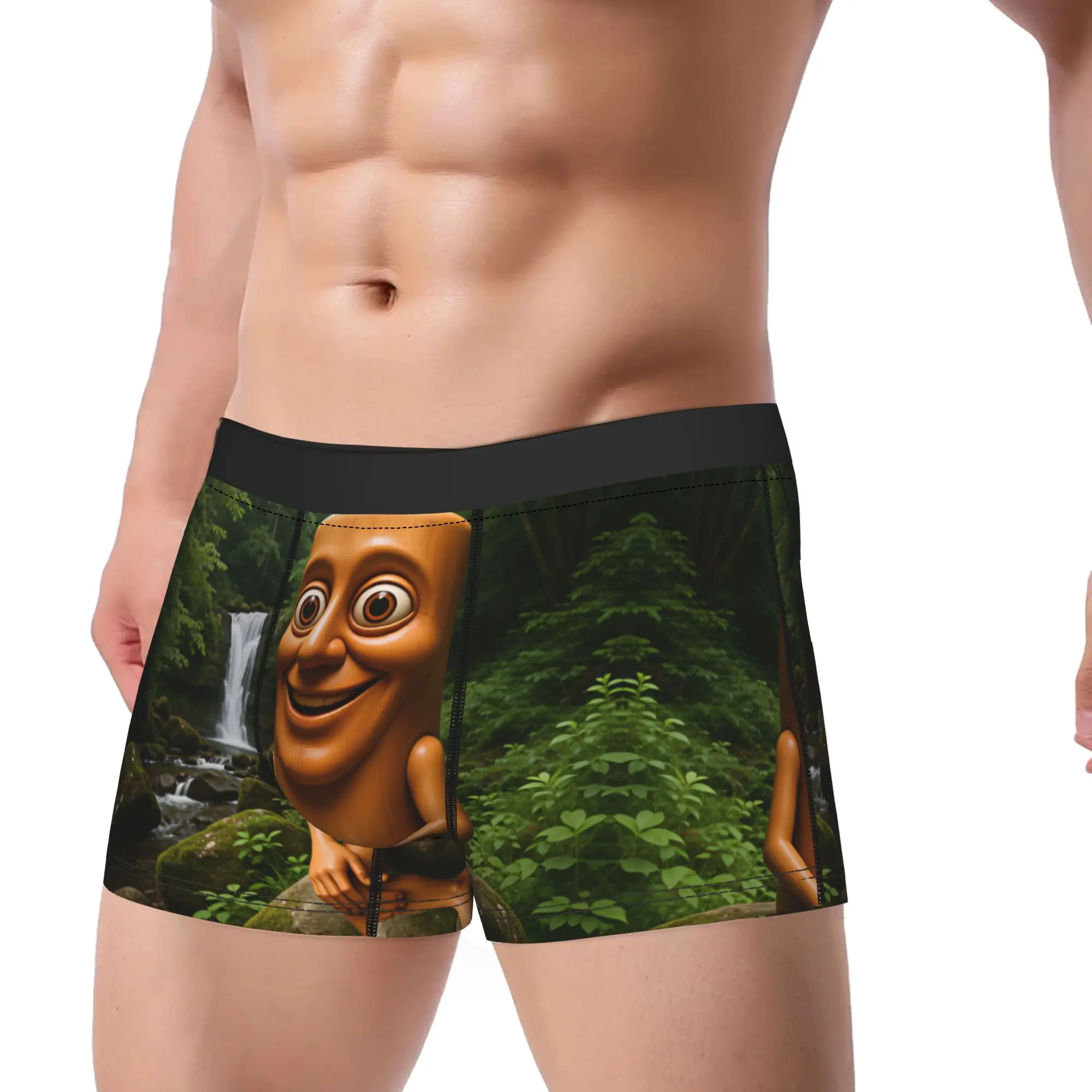 Tung Tung Sahur Relax Waterfall Forest Underwear Soft Trend Underpants Custom Boxer Brief Male 3D Pouch Plus Size Boxer Shorts