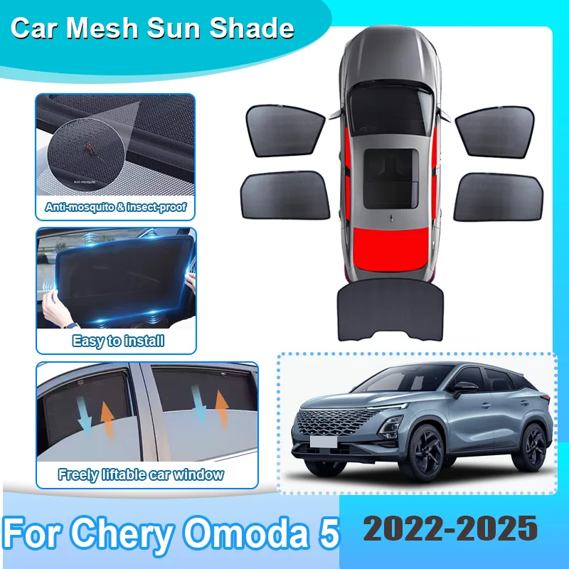 

Солнцезащитный козырек для автомобиля Chery Omoda 5 C5 FX T34 2022-2025: сетчатая шторка на лобовое стекло, теплоизоляция, аксессуары для авто