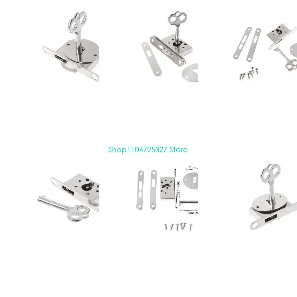 

D8KF Винтажный замок для ящика с ключом, антикварная маленькая коробка, дверные замки для мебели