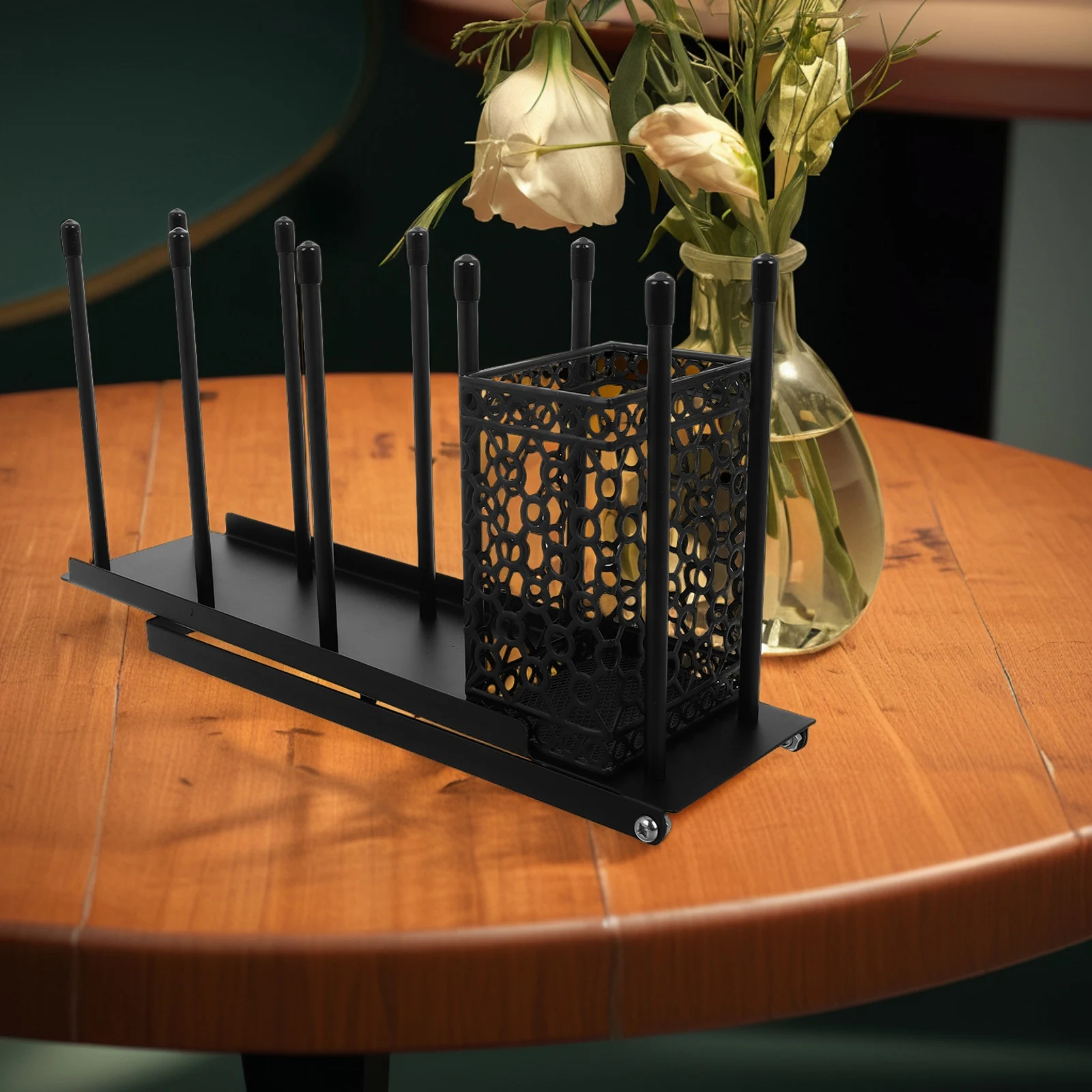 

Adjustable Metal Coffee Cup Rack Organizer Wrought Iron Mug Holder for Kitchen Countertop Coffee Bar Accessories Storage Basket