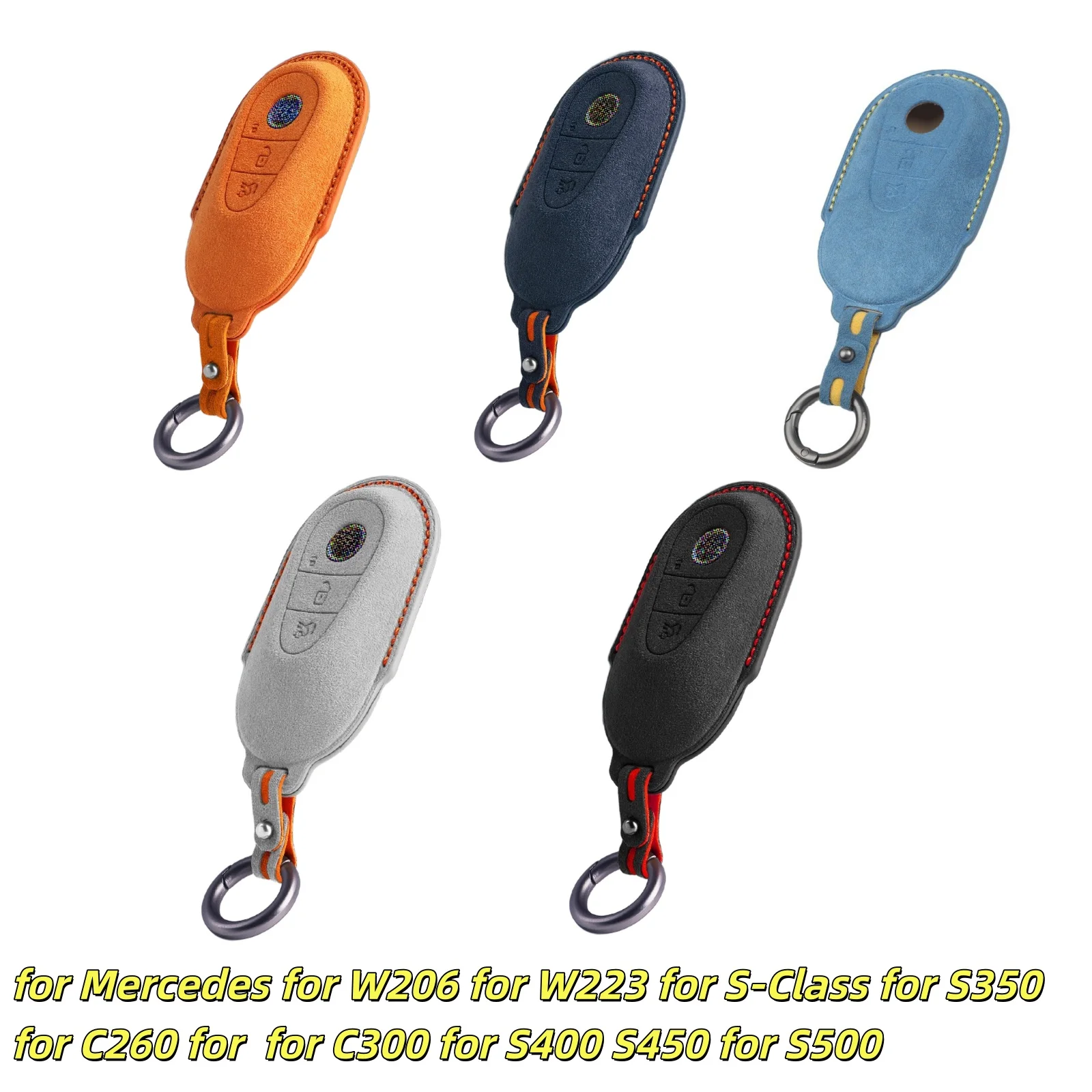 Suede Remote Key Case Cover for Mercedes for W206 for W223 for S-Class for S350 for C260 for C300 for S400 S450 for S500 for C