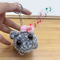 Sad Hamster Meme Sound Music Plush Toy Sad Hamster Keychain Kawaii Sad Hamster Plush Toy for Car Keys Backpack Handbag Ornament