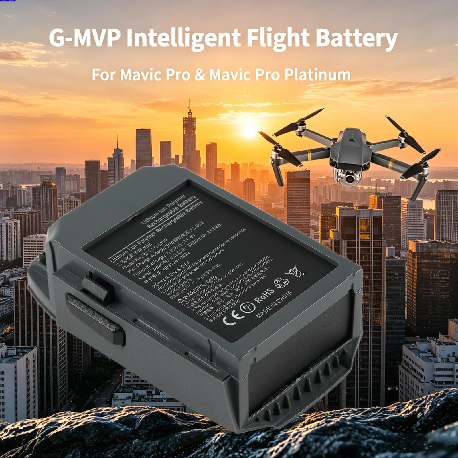 G-MVP Replacement Battery For DJI Mavic Pro & Mavic Pro Platinum For DJI Mavic Pro Intelligent Flight Battery 11.4V 43.6Wh