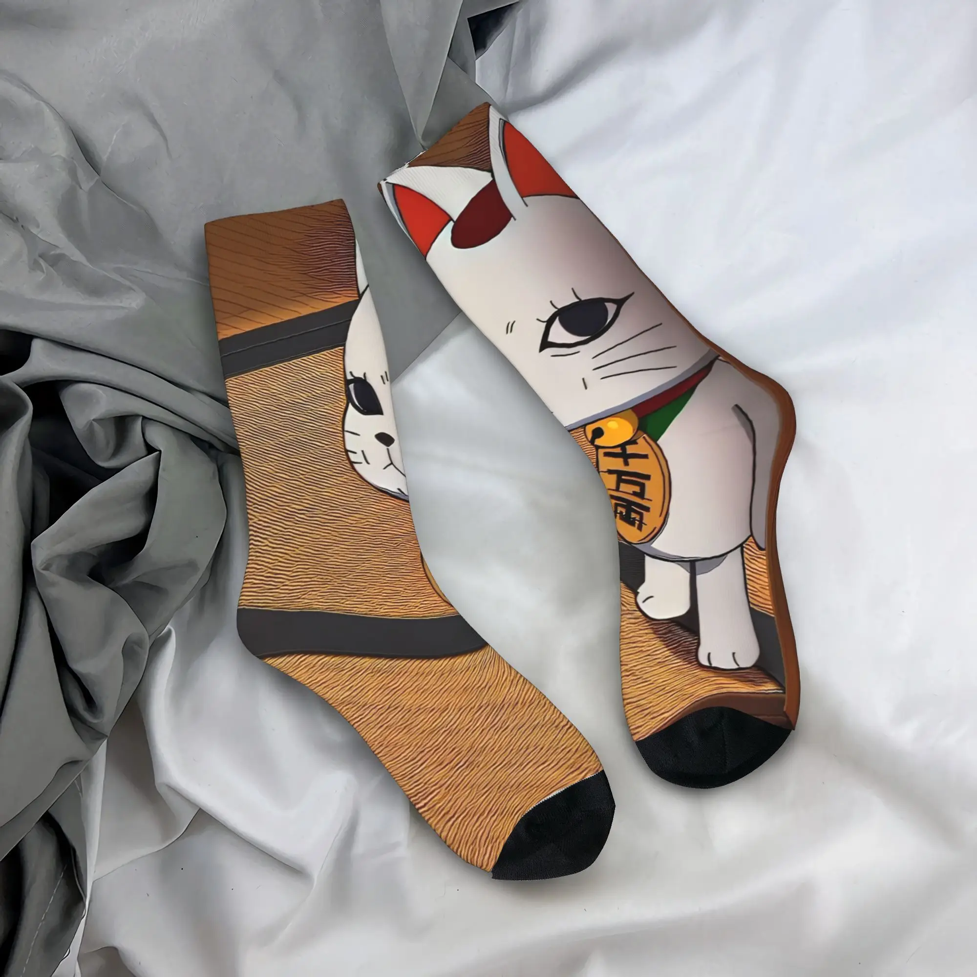 

Мужские носки, чулки с изображением кота, паладана, нескользящие удобные носки, осенние забавные носки для бега на заказ