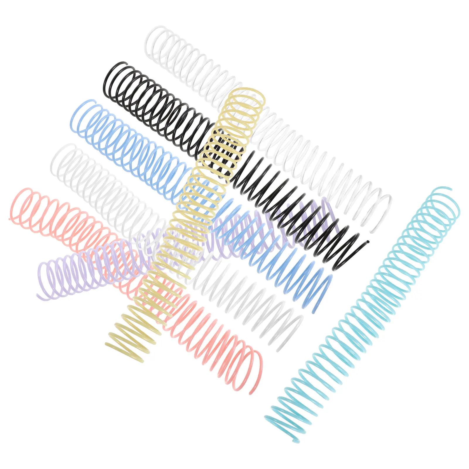 ขดลวดพลาสติก 8 ชิ้น ขนาด 35 มม. วงแหวนสีสำหรับเข้าเล่มสมุดโน้ตแบบรูหลวม อุปกรณ์เข้าเล่มหนังสือ ขดลวดเข้าเล่มแบบสันห่วง