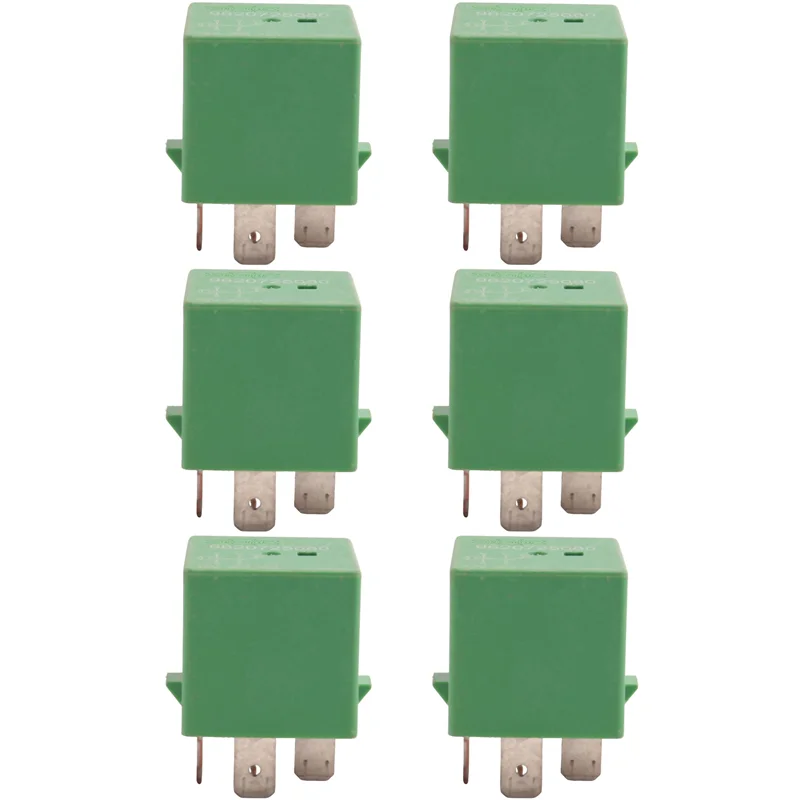 

6X 12V 35A 5 Pins Cooling Radiator Fan Relay Green 6547TX For 206 207 306 307 406 407 807