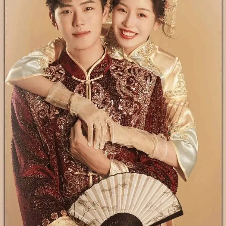 Men's Groom Show He Dress 2023 New Wedding Reception Toast Dress Chinese Tang Costume Large Size