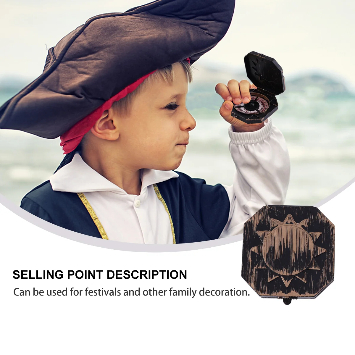 Pirate Decor Outdoor Playset Compass Party Props Toy Kid Cosplay Accessories Plastic Child