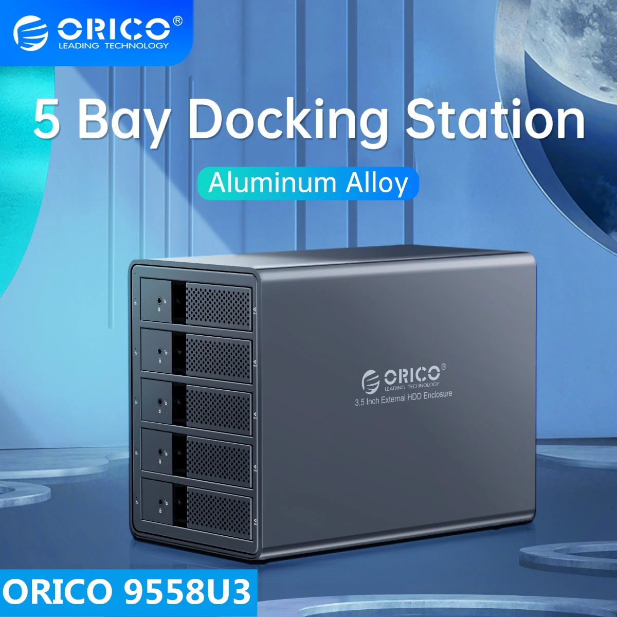 

ORICO 95 Series 5 Bay 3.5'' SATA to USB 3.0 HDD Docking Station With 150W Internal Power Adaper Aluminum HDD Case For 80TB UASP