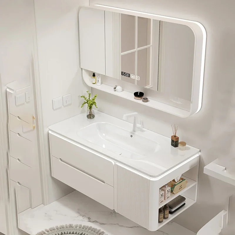 Bathroom Cabinet Washbasin Drawer Salon Station Multipurpose Multifunction Home Furniture Closed Storage Toilet Wc Column Shelf