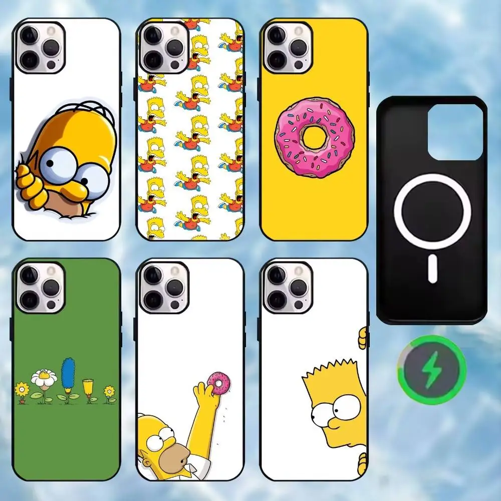 

The S-Simpsons C-Cartoon Phone Case For iPhone17,16,15,14,13,12,Wireless charging protective case soft cover