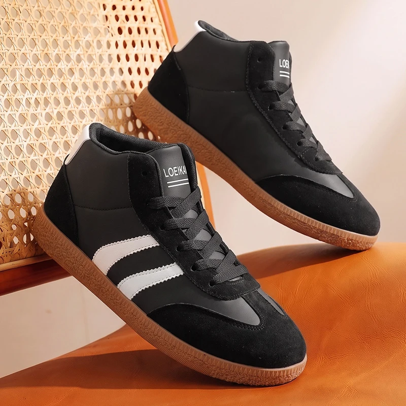 Herren High-Top Retro-Sneaker mit weichem Obermaterial, Gummisohle, Schnürung, Allround-Schuhe für den täglichen Alltag, Freizeit, Straße, Campus und Stadtspaziergänge. – Detail 5