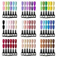 Juego de Esmalte de uñas de Gel para todas las estaciones, Kits de Esmalte de Gel UV semipermanente con purpurina, color nude, rosa y rojo, todo para manicura, 6 uds.