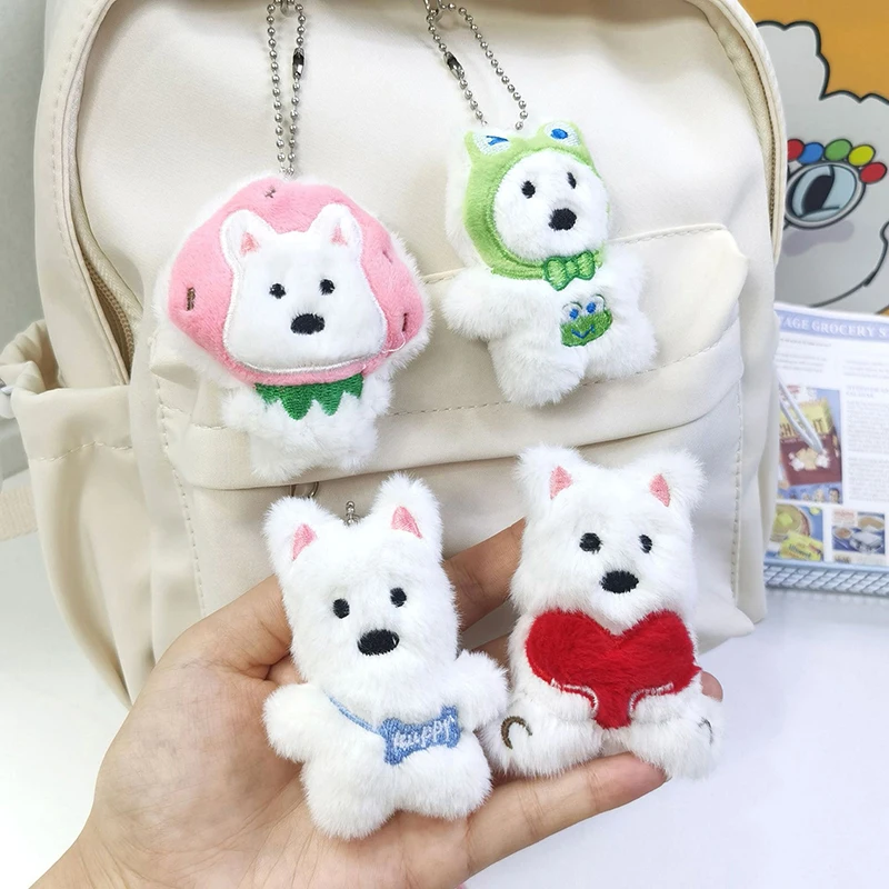 Kawaii Plush Puppy Keychain Doll Toys Cartoon Bag Pendant Charms Car Keyring For Women Girls Backpack Decoration Birthday Gifts