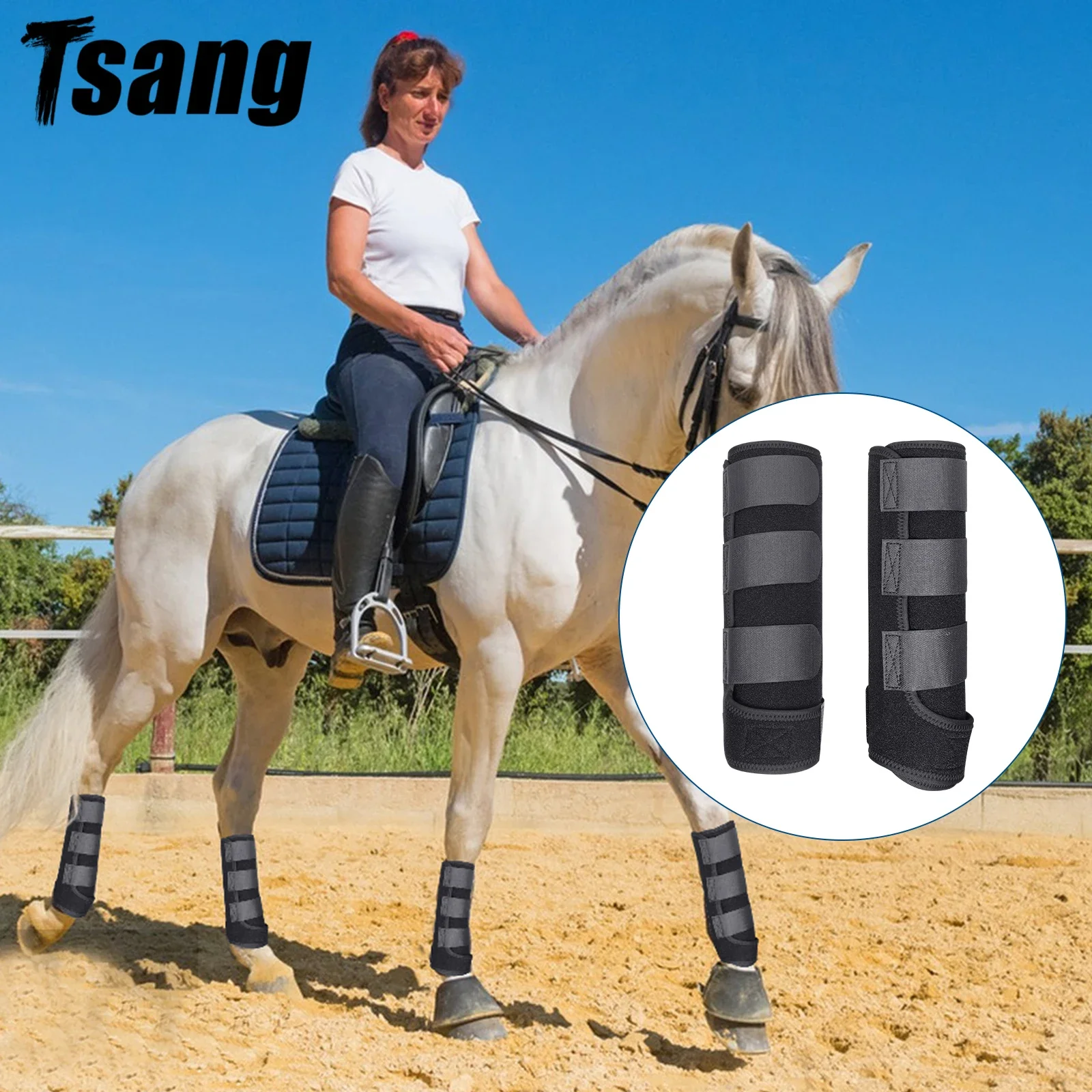 4 Pcs Horse Boots Front Hind Leg Protection Adjustable Avoid Collision Tendon Protective Gear Equestrian Horse Equipment