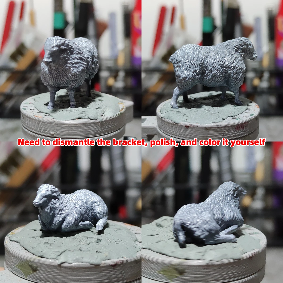 Modellbausatz im Maßstab 1/35, 1/48, 1/72, 3D-Miniatursoldatenfiguren aus Kunstharz, unbemaltes, unmontiertes Schaf- und Tiermodell für Diorama – Detail 1
