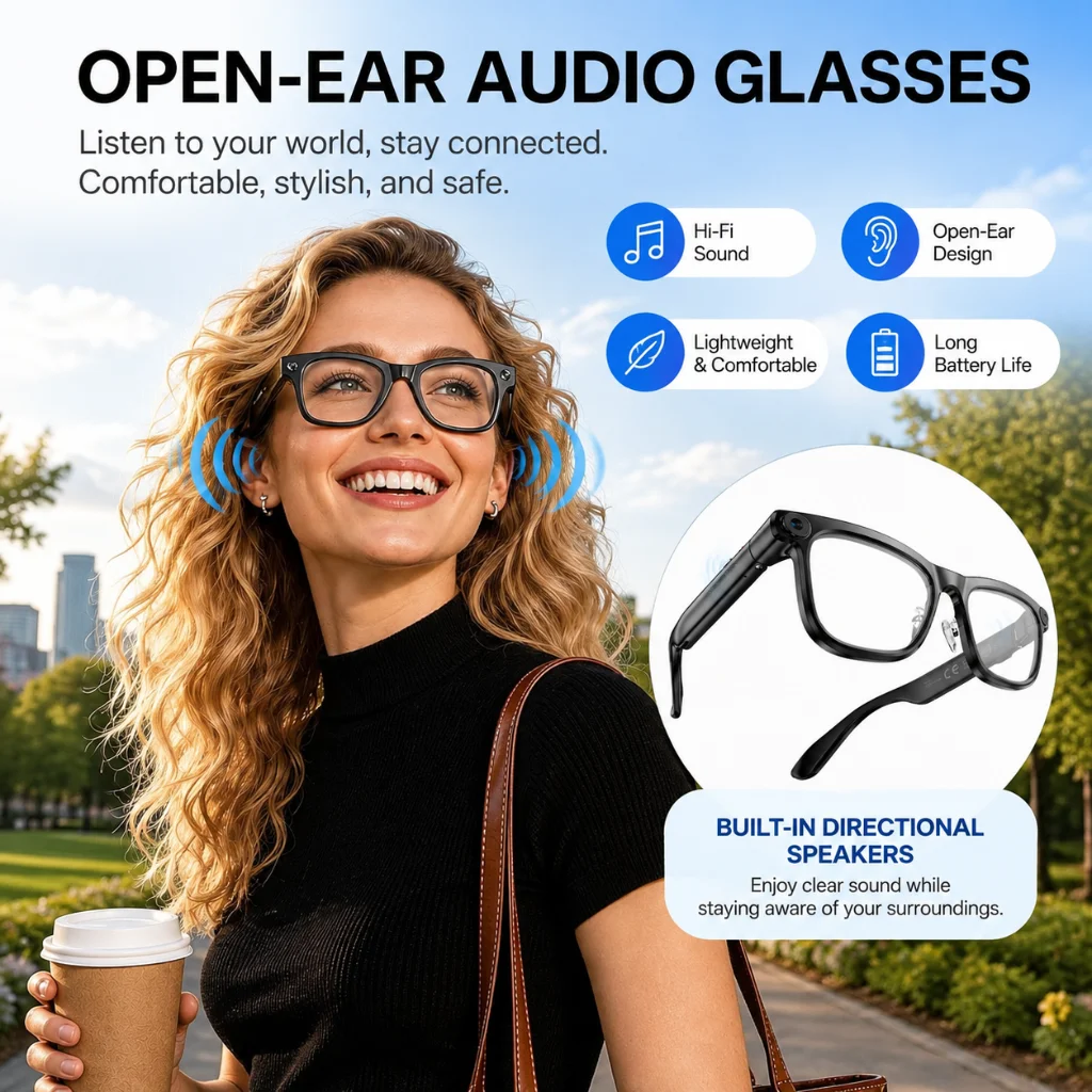 Nuevas Gafas Inteligentes con IA, Cámara de 8MP, Grabación de Video 4K HD, Gafas de Sol con Captura de Fotos, Traducción en Tiempo Real, Llamadas con ChatGPT, Gafas con IA