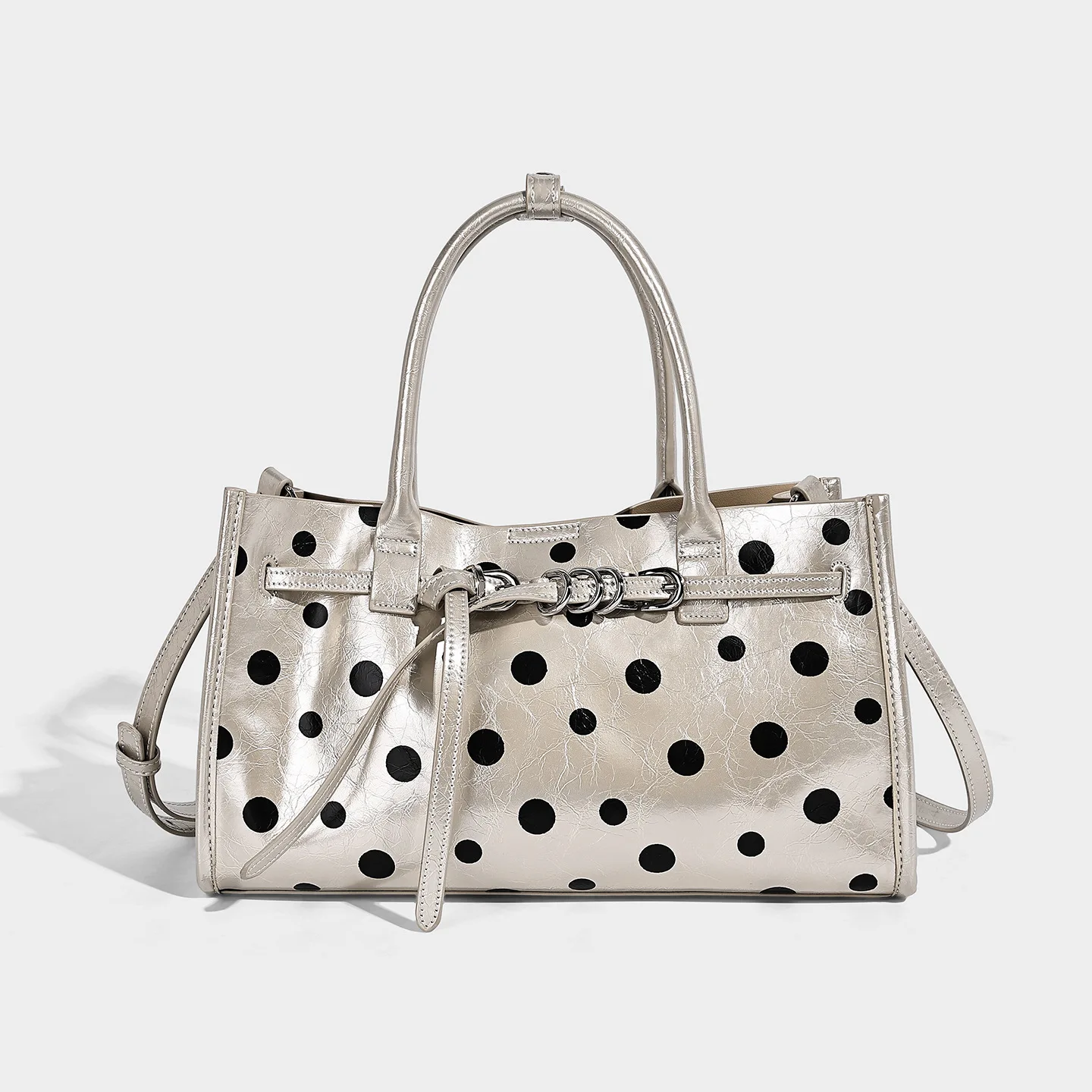 Polka Dot Underarm Luxury Shoulder Crossbody Bag Versatile Stylish Design Korean Style PU Material Large Tote Bag for Daily Use