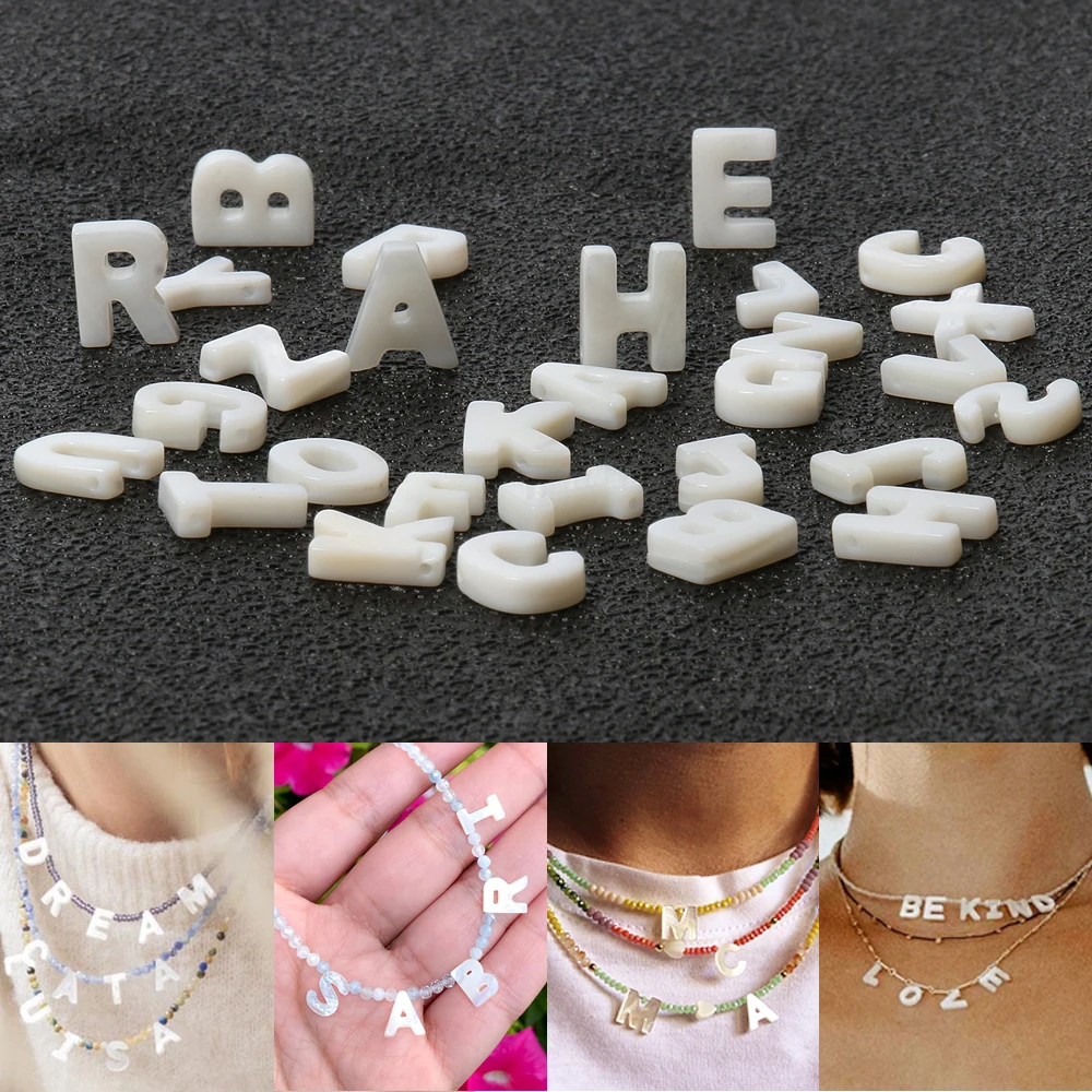 Beads Jewelry Making Accessories DIY Capital Letter Handmade Necklace Pendant Gift For Women Charm Bracelet Letras Materiales