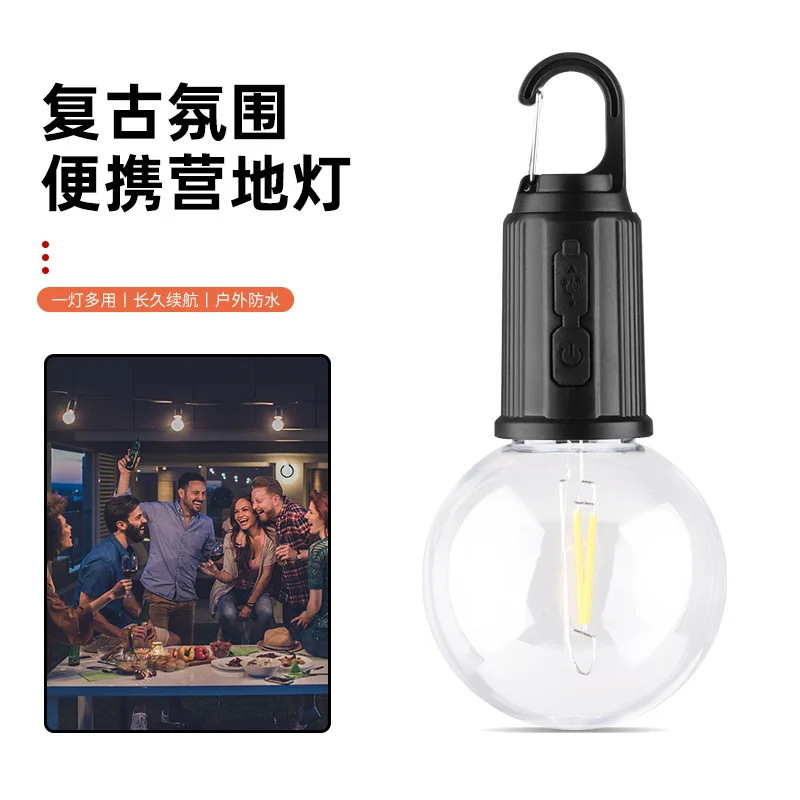 New rechargeable tungsten filament bulb, outdoor tent light, atmosphere light, night market stall light bulb, camping light