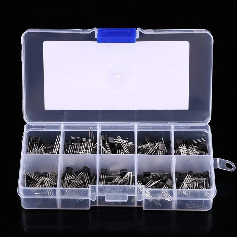 Transistor Assortment 200pcs/box 3 Pin BC337 BC327 2N2222 2N2907 2N3904 2N3906 S8050 S8550 A1015 C1815 Triode Transistor Kit