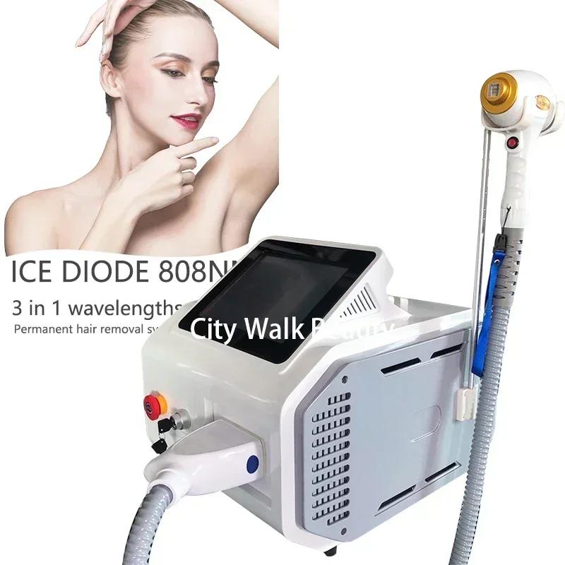 Painless 808 Diode L-ase-r Hair Removal Machine 2000W High Power Ice Platinum 3 Wavelength 755 808 1064 for Salon beanty