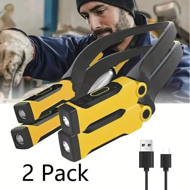 

2-пакет перезаряжаемых светодиодных фонарей для чтения на шею, два уровня яркости для чтения, вязания, кемпинга и ремонта светодиодных рабочих фонарей