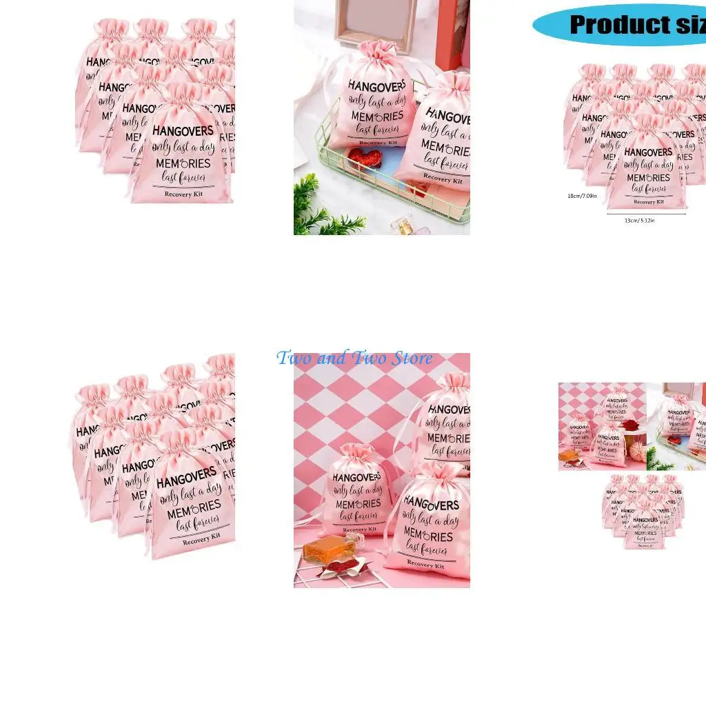 HX6F 10 Uds. Bolsas regalo con cordón satinado, recuperación para resacas fiesta boda, bolsas embalaje para