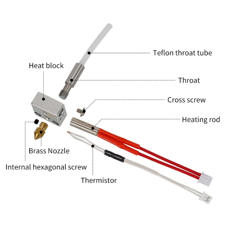 Professional 24V 40W Hotend Nozzle 24V 40W Hot end Heatbreak for 3D Printers Dropship