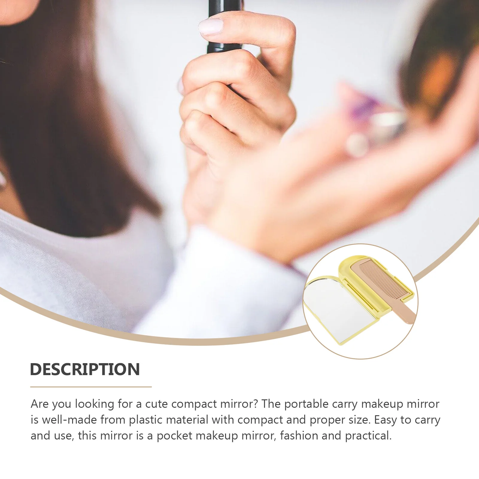 

Cartoon Compact Pocket Makeup Mirror Foldable Portable Mini Clear Reflection Travel Mirror Makeup Supplies