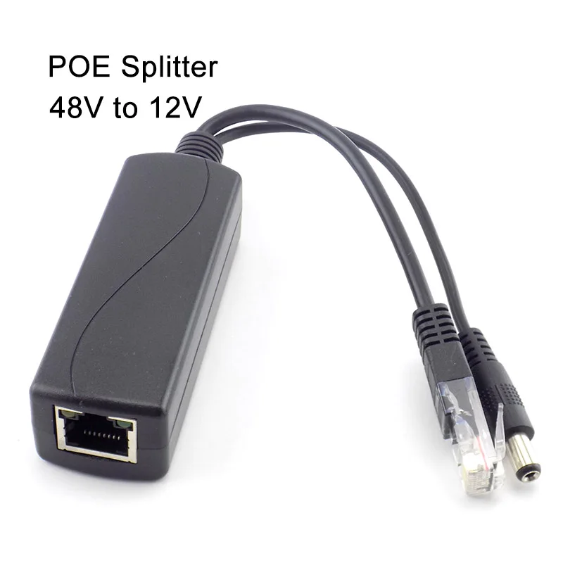 

48V to 12V POE Splitter Connector Poe Power Adapter injector Switch for IP Camera Wifi Cable Wall US/EU Plug