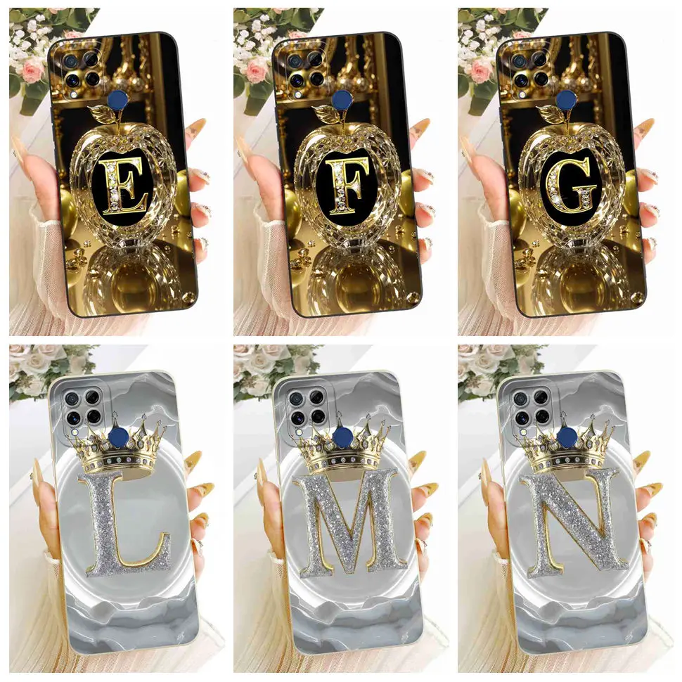 For Realme C15 RMX2180 6.5" Case Latest Design Crown Letters Soft Silicone Cover For Realme C12 C25 C25s Shockproof Phone Cases