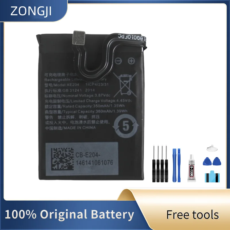 ZONGJI New Compatible Battery For Watch2 watch 2 OW20W2 42mm XE204 360mAh Batteries + Free Tools