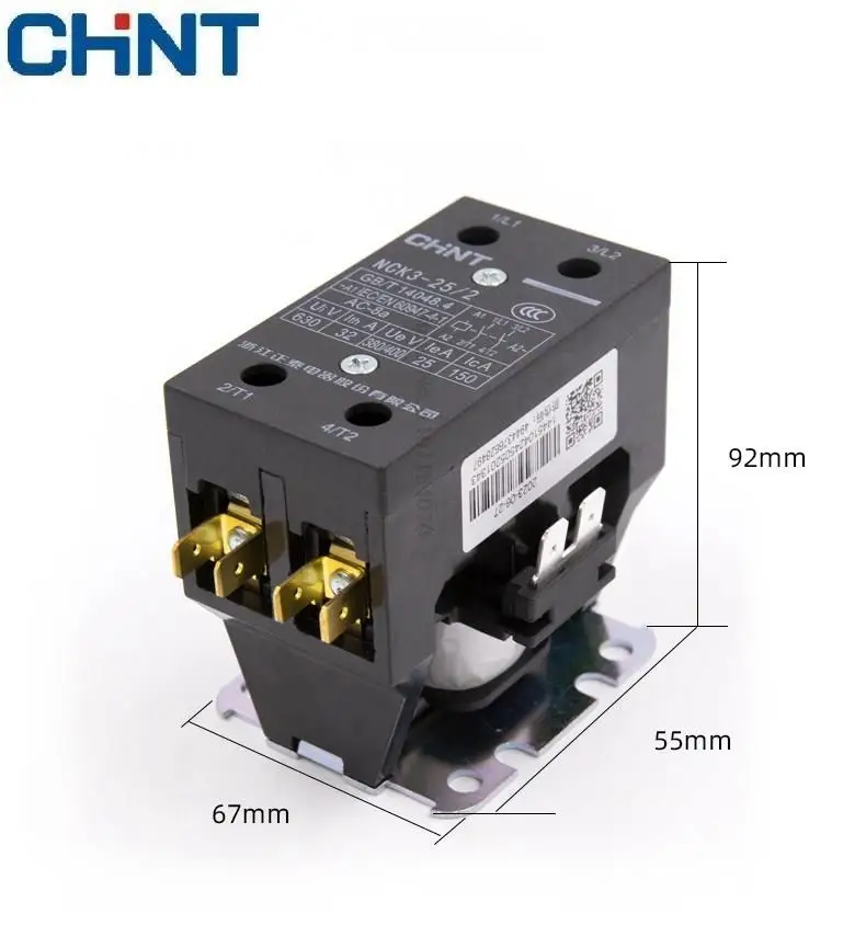 Original CHINT AC Contactor For Air Conditioner NCK3-25/2 25A 220V NCK3-32/2 32A 220V Make And Break Contactors NCK3