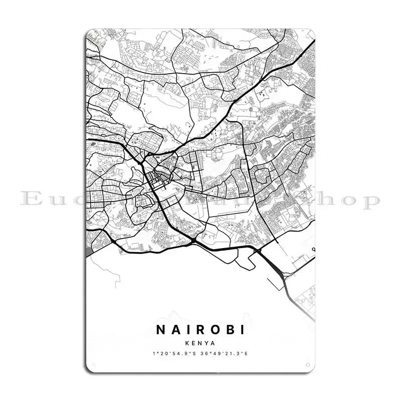 Nairobi Kenya Metal Plaque Poster Print Cinema Wall Decor Cinema Kitchen Tin Sign Poster