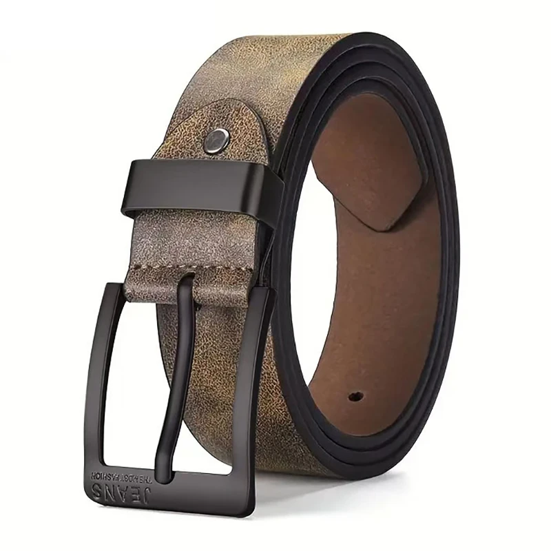 New Men's High-Quality PU Leather Metal Pin Buckle Leisure Business Waistband Fashionable Male Accessory Designer Belt_maomaolike.com
