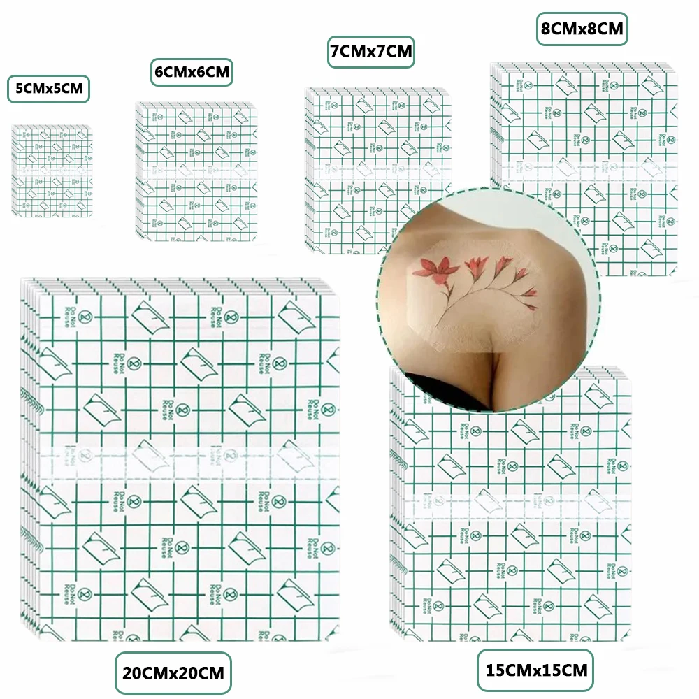 

50/30Sheets Waterproof Tattoo Film Wrap Adhesive Bandages Tape Cover for Tattoos, Wounds, Shower, Swimming Tattoo Accessories
