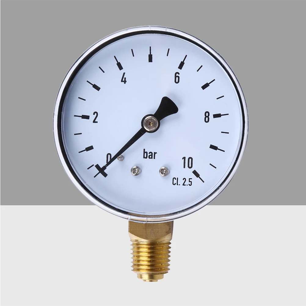 

Pressure Gauge 10 BAR 2.3 Inch 1 4 NPT Side Mount Air Water Oil Gas Non Corrosive Brass Wide Application Hydraulic System Mini