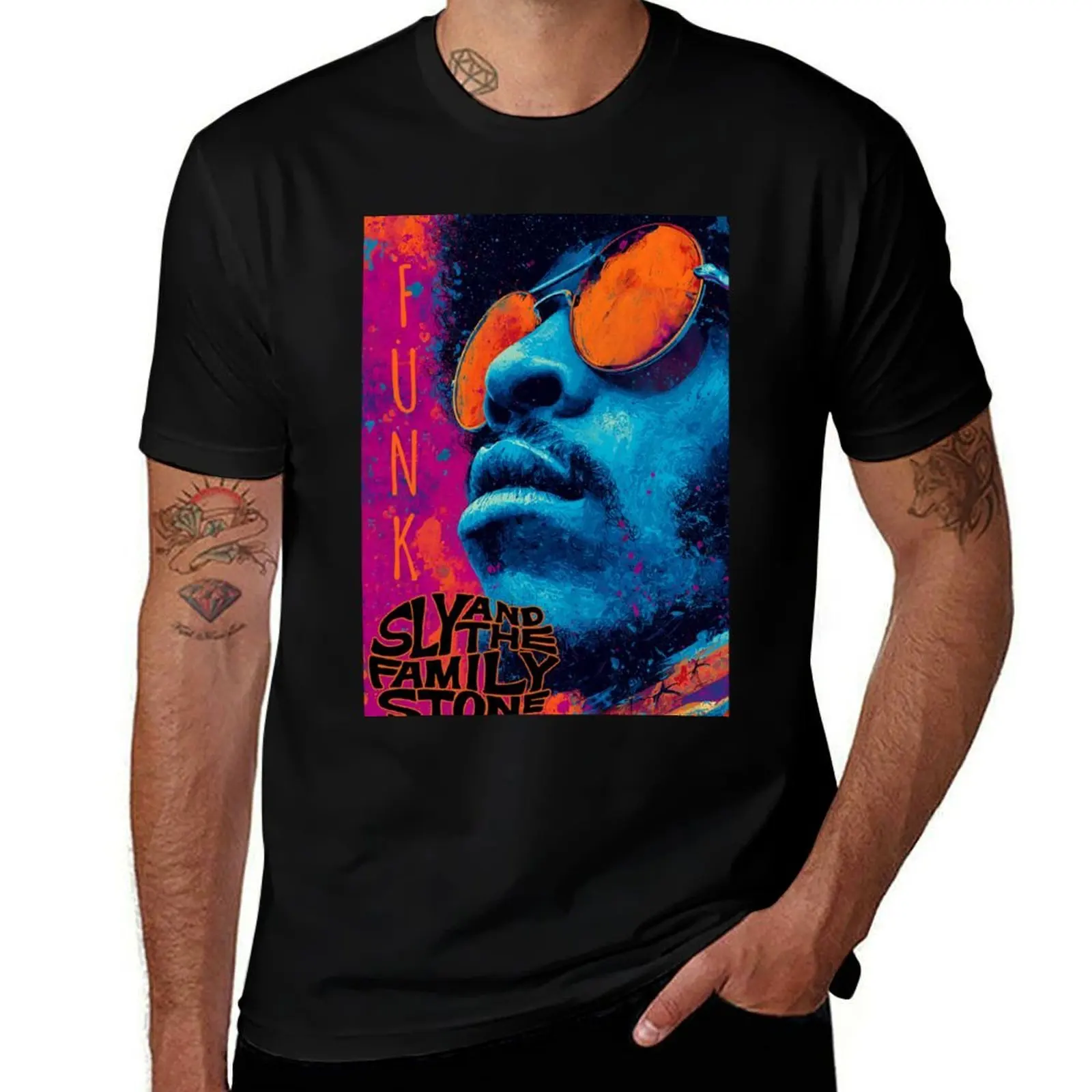 Sly and the Family Stone Funk Colors T-Shirt Daily Casual Short Sleeve Tee Shirt