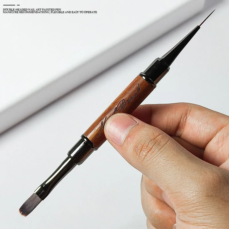 새로운 1개입 양면 네일 펜 네일 그라데이션 브러쉬 소형 얇은 아트 브러쉬 빌더 젤 프렌치 네일 매니큐어 브러쉬 도구 XJS05