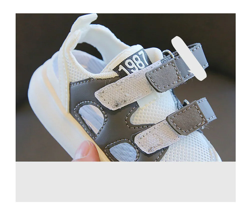 Summer Flat Sandals For Children Mesh Fabric Breathable Kids Shoes Anti-slippery Sneakers For Boys Ergonomics Toddler Shoes Baby