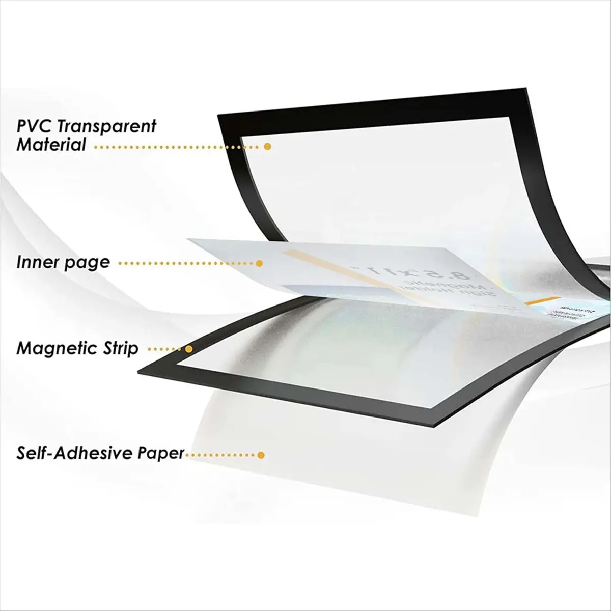 Latest ABBQ-Sign Holder 8.5 x 11 Wall Mount, Magnetic Clear Plastic Sign Holders, Display in Portrait or Landscape Format
